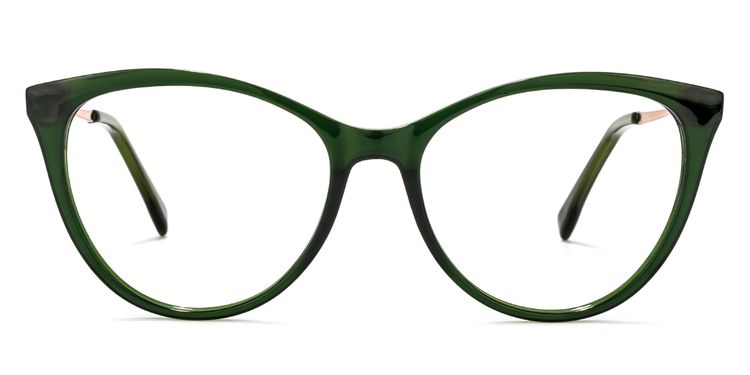 Frances Dunkelgrün Cateye Brille