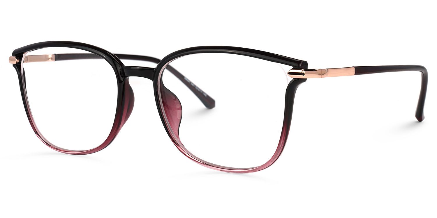 Mander Schwarz-Lila Quadratisch Brille1