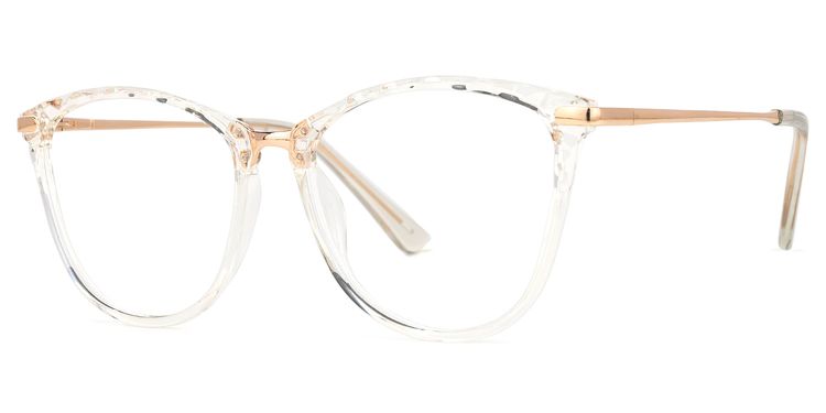Vaughan Weiß-Gold Cateye Brille