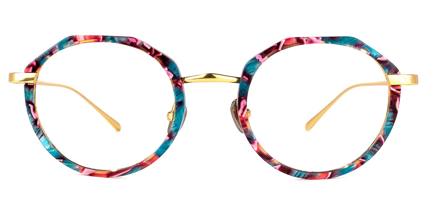 Erin Blaue Blumenmuster Geometrische Brille0