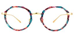 Erin Blaue Blumenmuster Geometrische Brille0