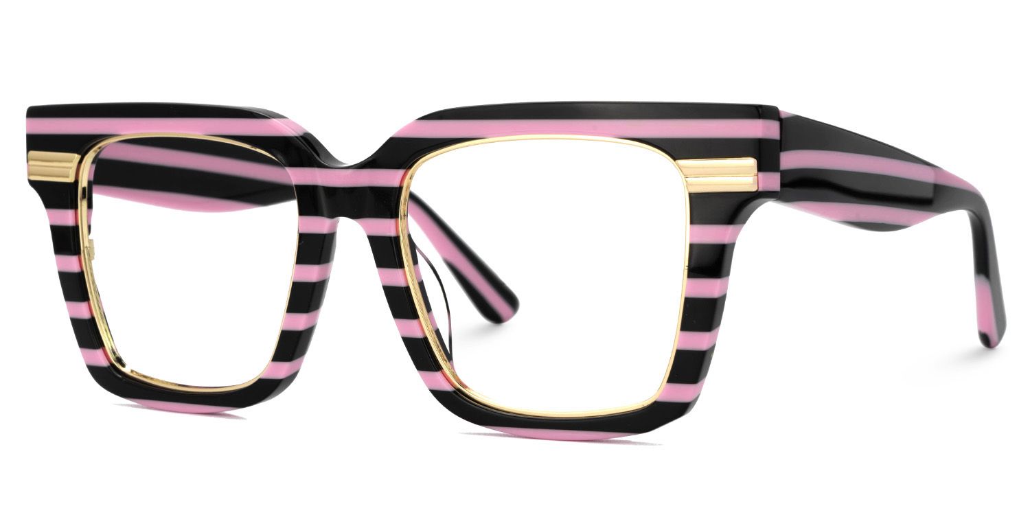 Taylor Schwarz-Rosa Quadratisch Gemischte Materialien Brille2