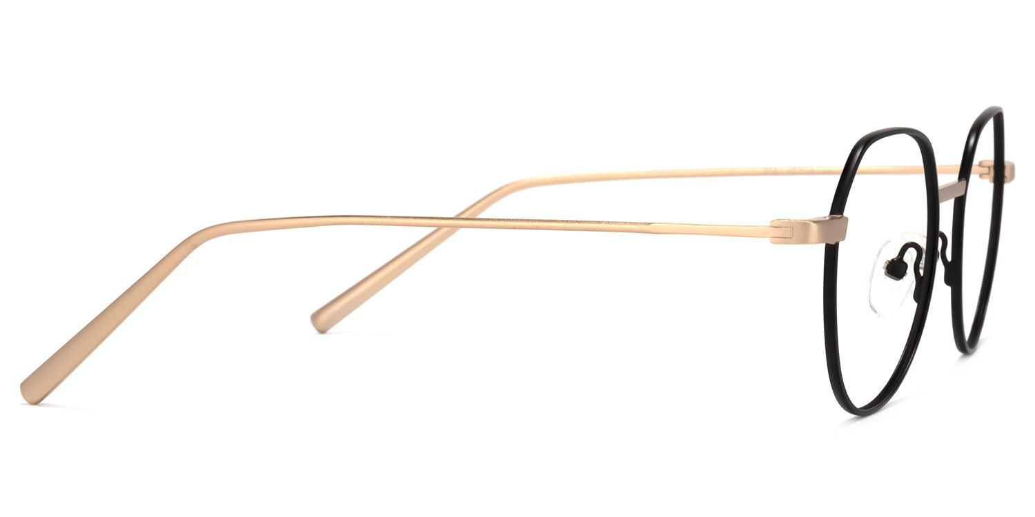 Wilder Schwarz-Gold Rund Brille3