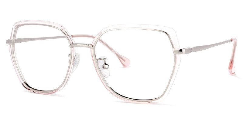 Lea Rosa Klar Geometrisch Brille1