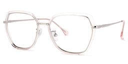 Lea Rosa Klar Geometrisch Brille1
