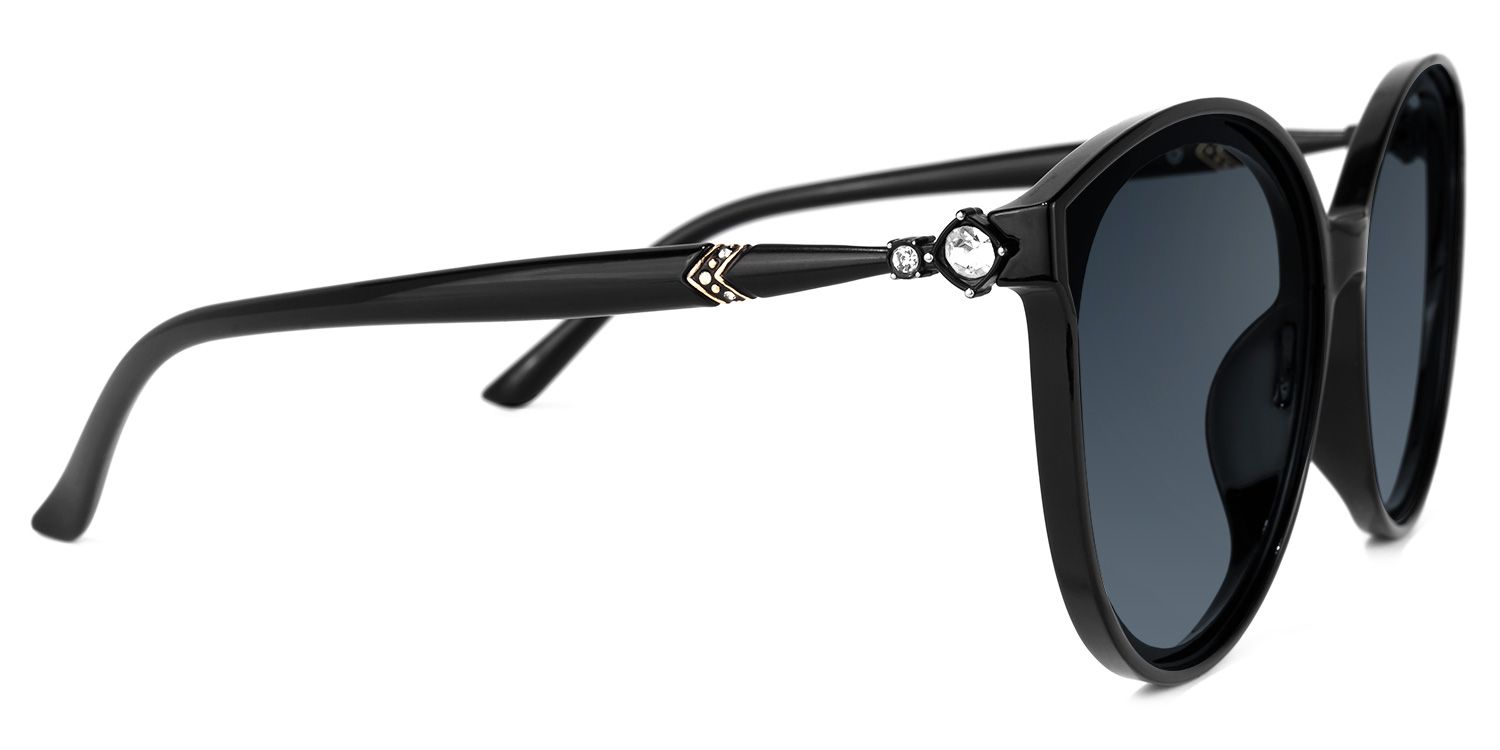 Steffi Round Schwarz Rahmen-Sonnenbrille im Online-Sale | ZEELOOL2