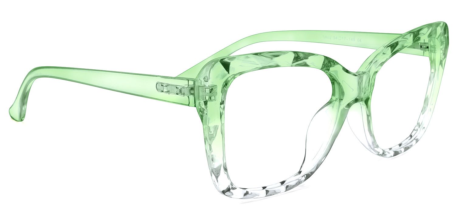 Wendell Grün Klar Cateye Brille2