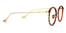 Laboy Rot-Tortoise Rund Brille3