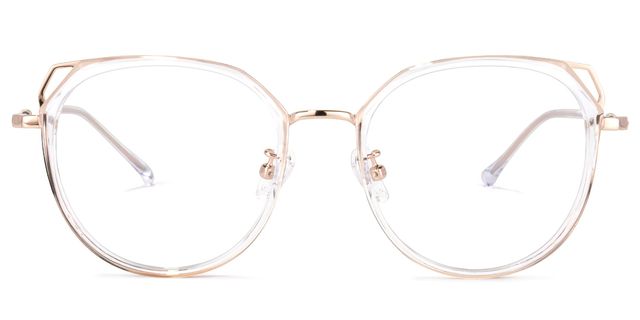 Ofelia Gold Klar Geometrisch Brille