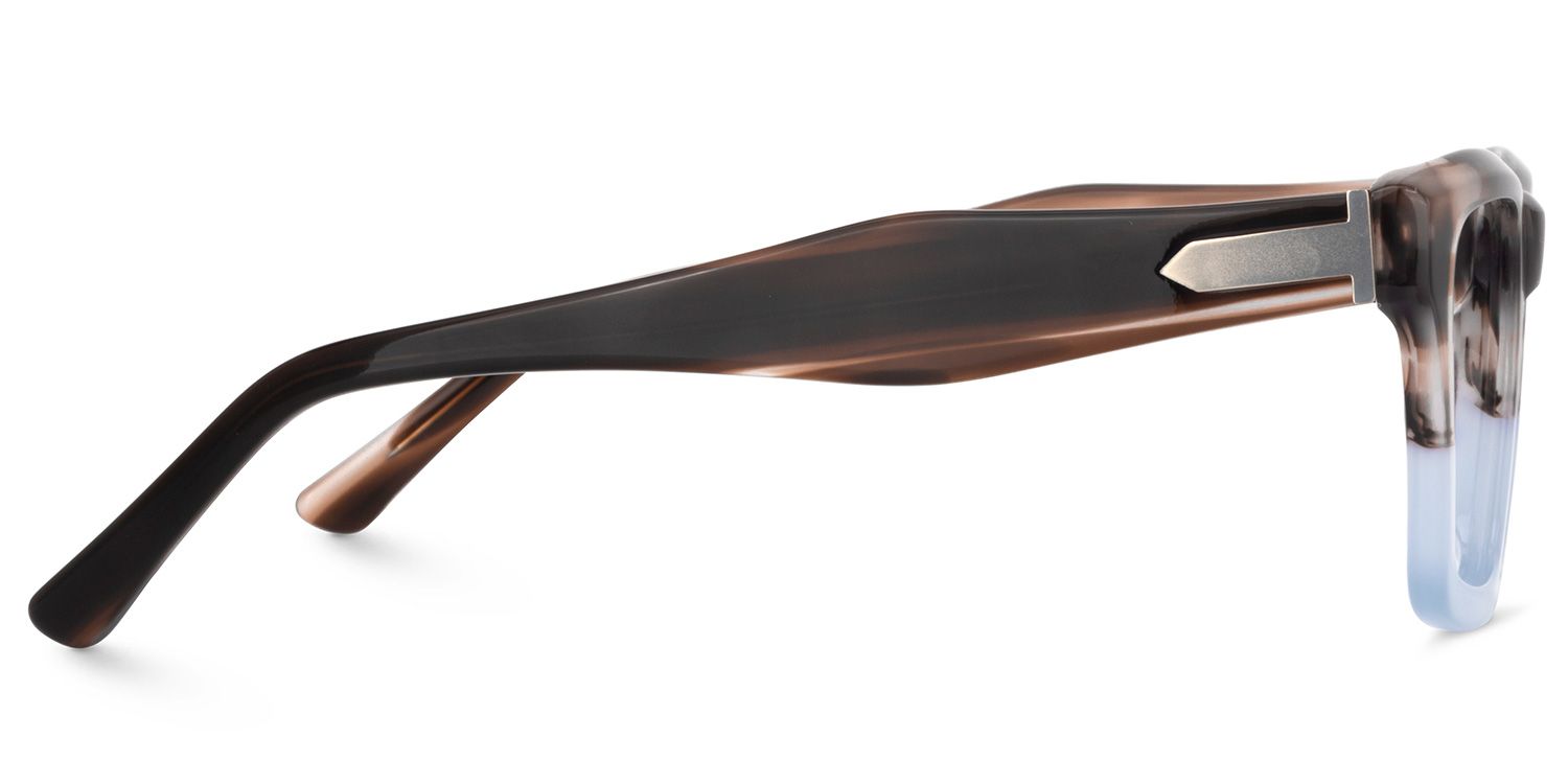 Riley Braun-Blau Rechteckige Brille2