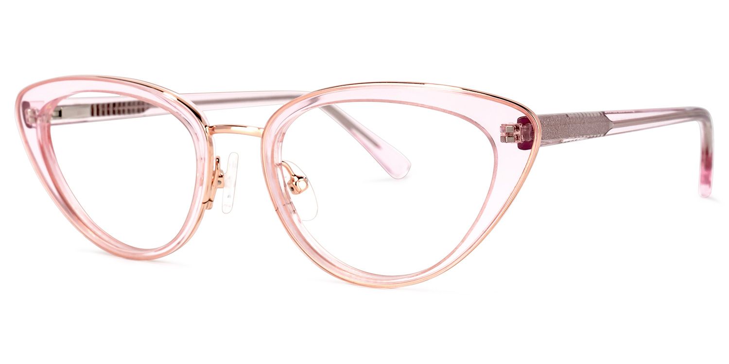 Cosme Rosa Klar Cateye Brille1