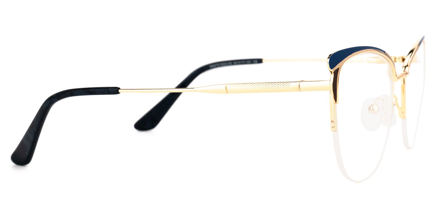 Val Blau-Gold Cateye Brille3