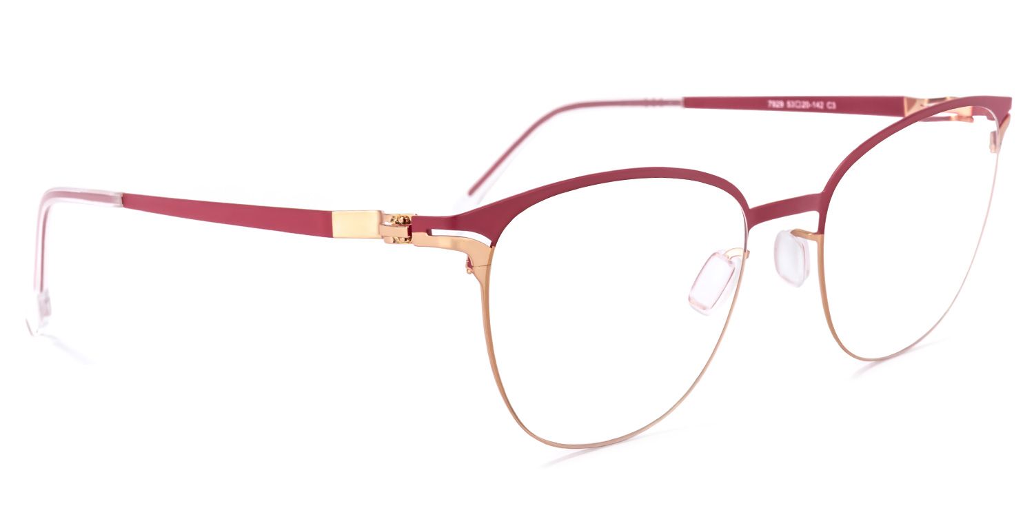 Yelena Rot-Gold Cateye Brille2