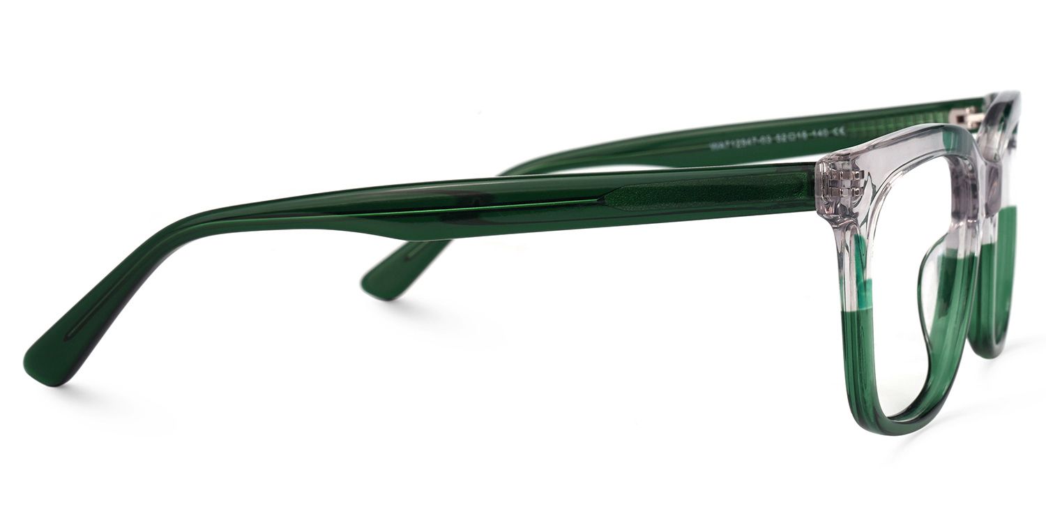 Kriss Grüne Blumenmuster Quadratische Brille2