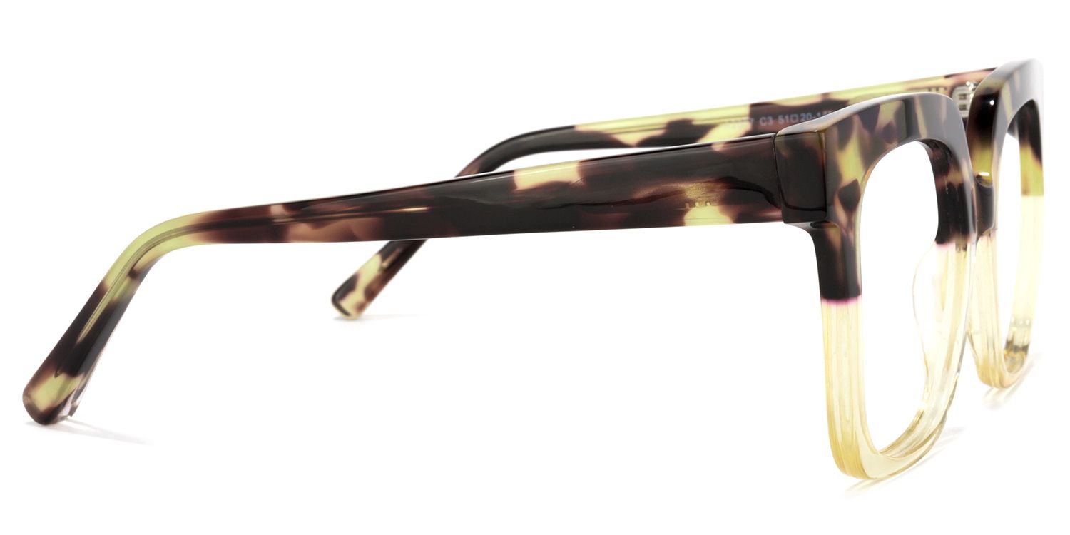 Cheryl Tortoise Gelb Rechteckig Brille2