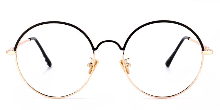 Beverly Schwarz-Gold Rund Brille