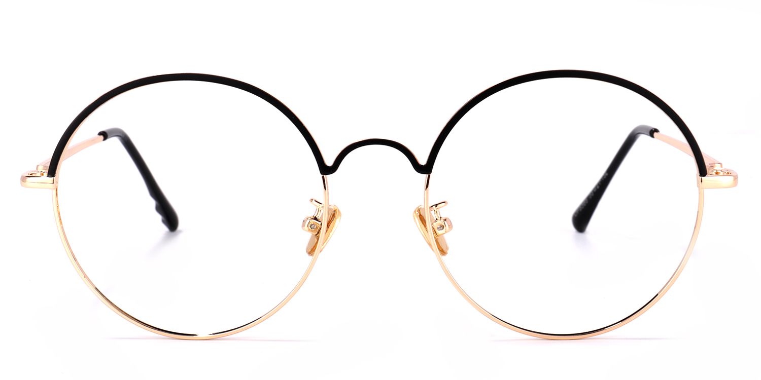 Beverly Schwarz-Gold Rund Brille0