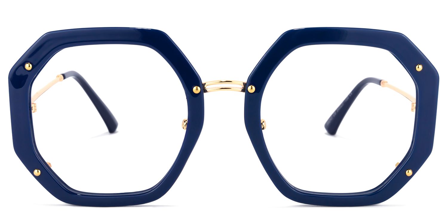 Bancroft Geometrische Tief Blau Brille0