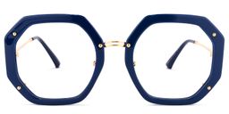 Bancroft Geometrische Tief Blau Brille0