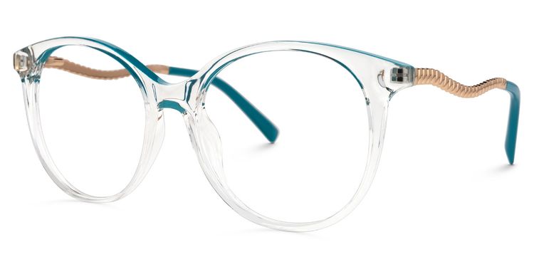 Talan Blau Klar Cateye Brille