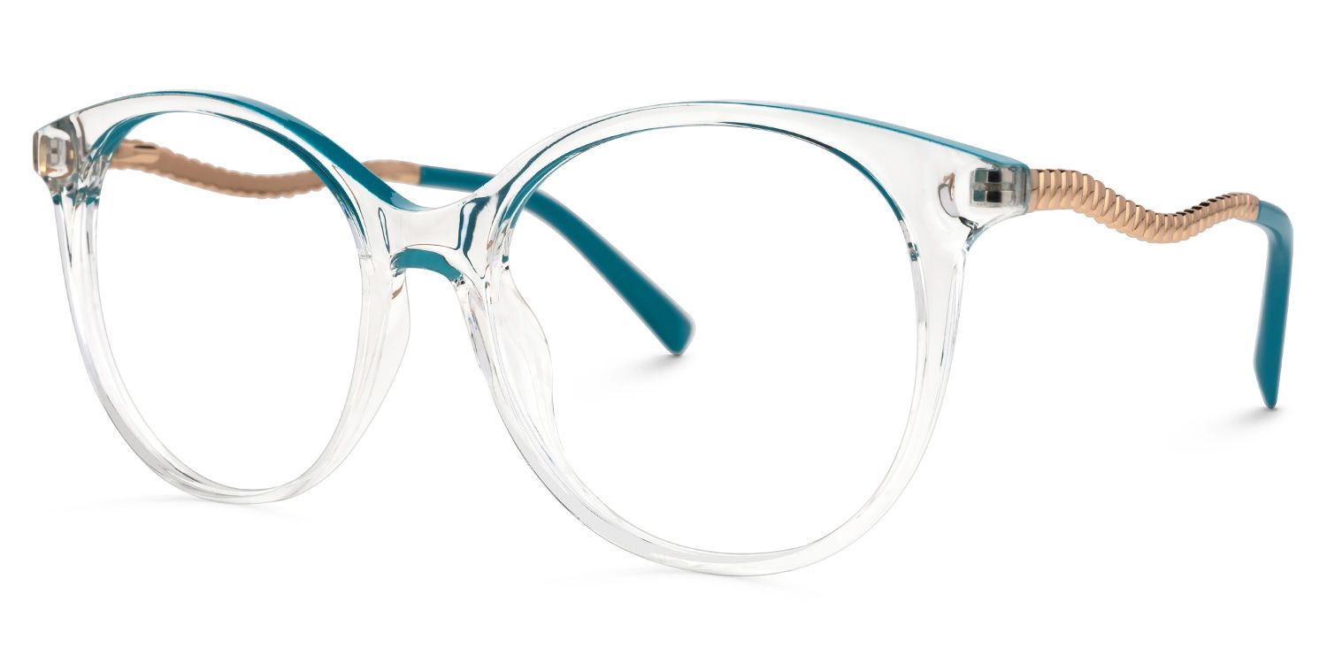 Talan Blau Klar Cateye Brille1