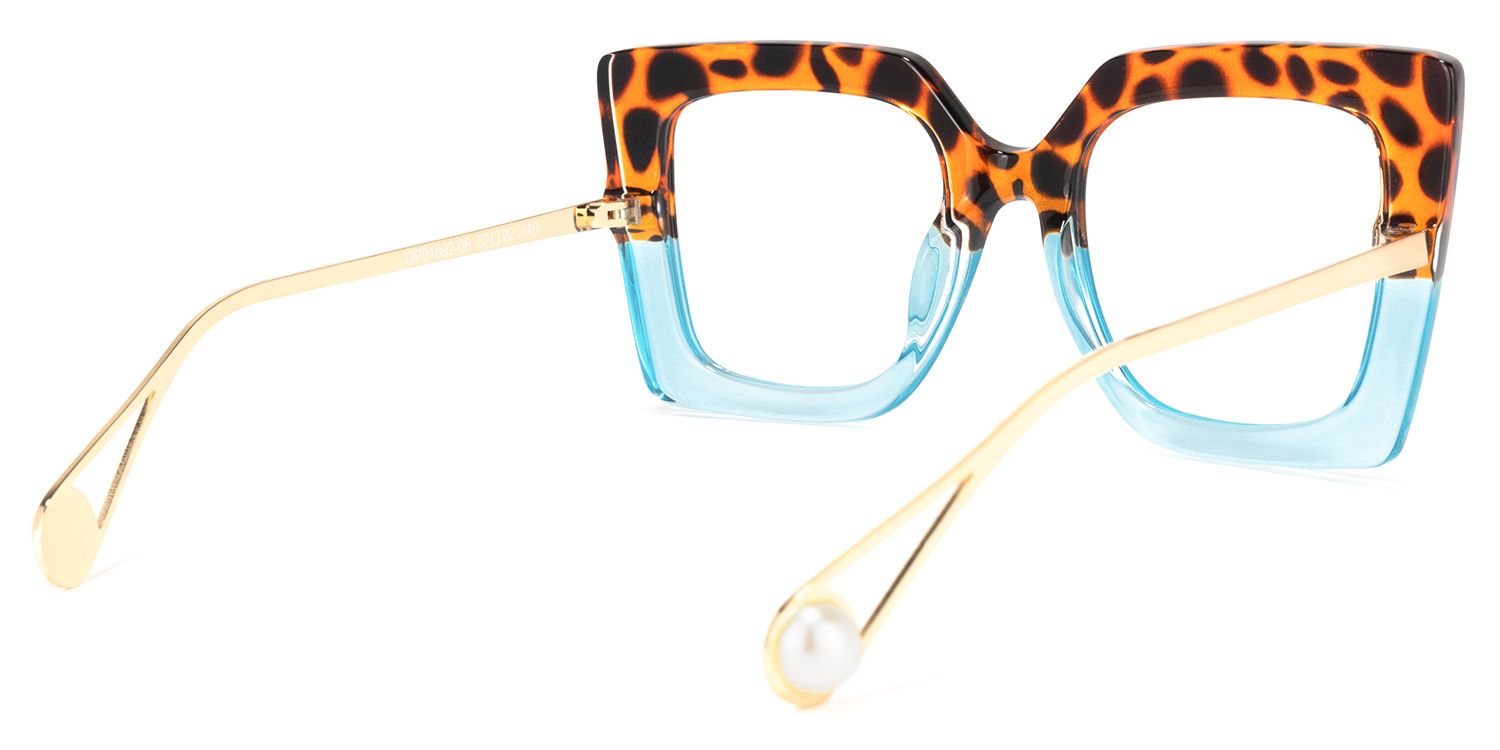 Qatar Blaue Tortoise Quadratische Brille3