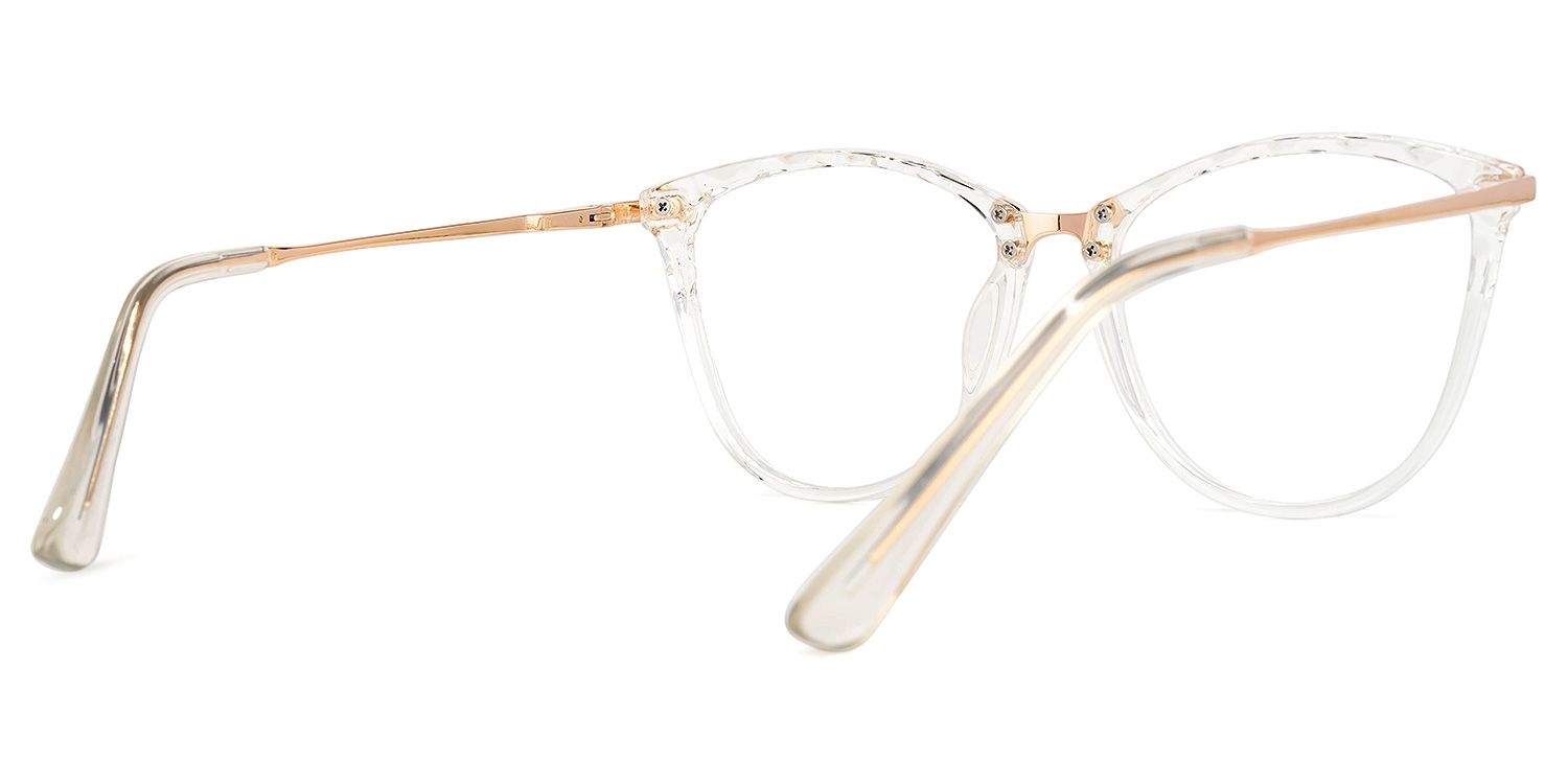 Vaughan Weiß-Gold Cateye Brille2
