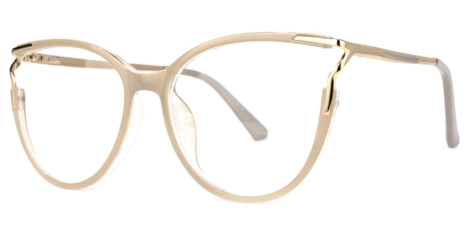 Xena Beige Cateye Brille1