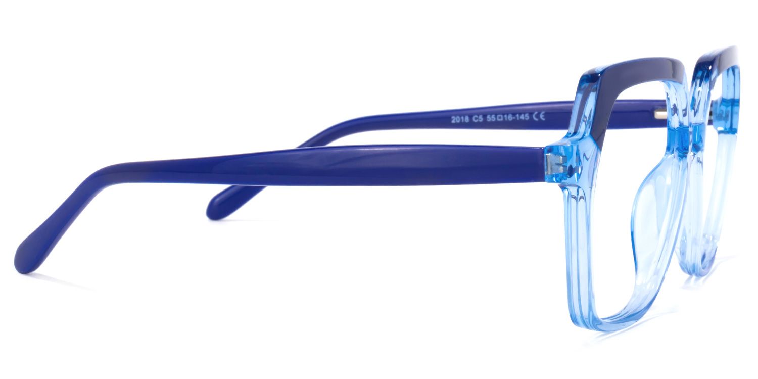 Norah Blau Klar Geometrisch Brille3