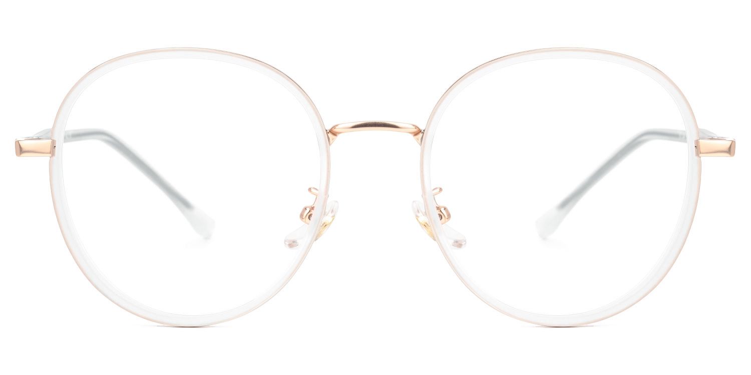 Nakita Weiß-Gold Rund Brille0