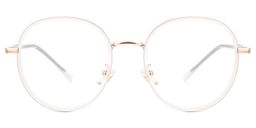 Nakita Weiß-Gold Rund Brille0