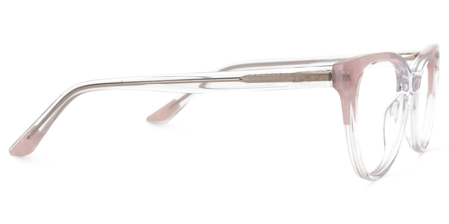 Lange Rosa Klar Cateye Brille3