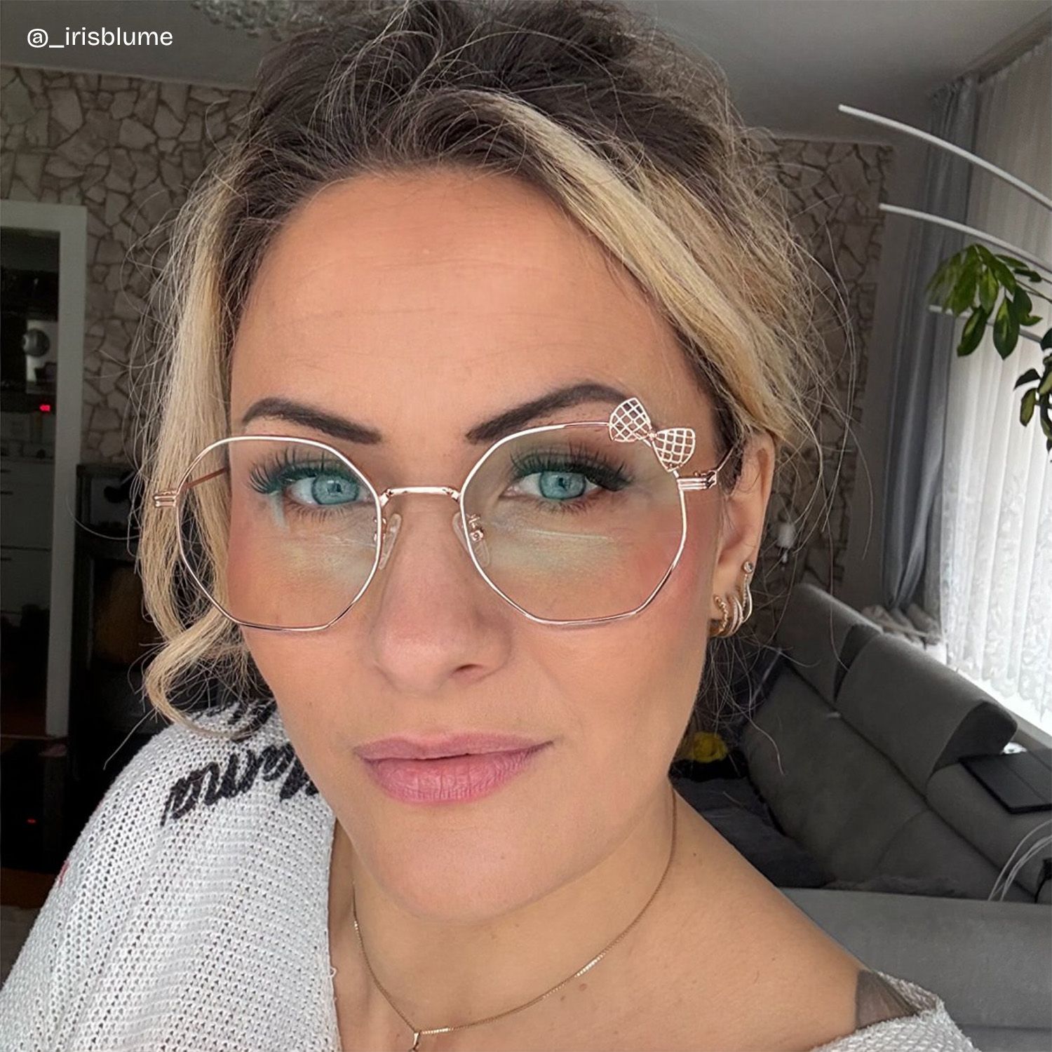 Kaitlyn Rosa-Gold Geometrisch Brille8