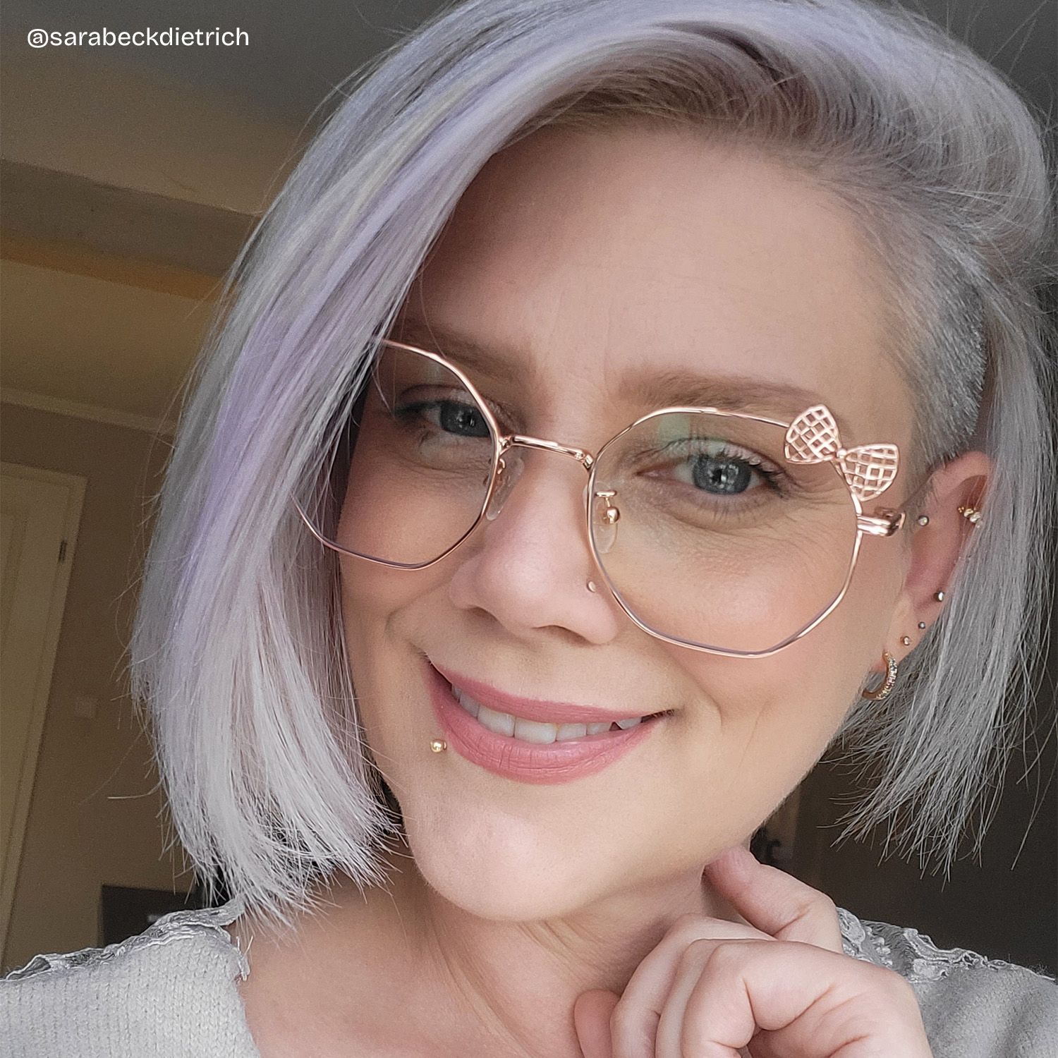 Kaitlyn Rosa-Gold Geometrisch Brille7