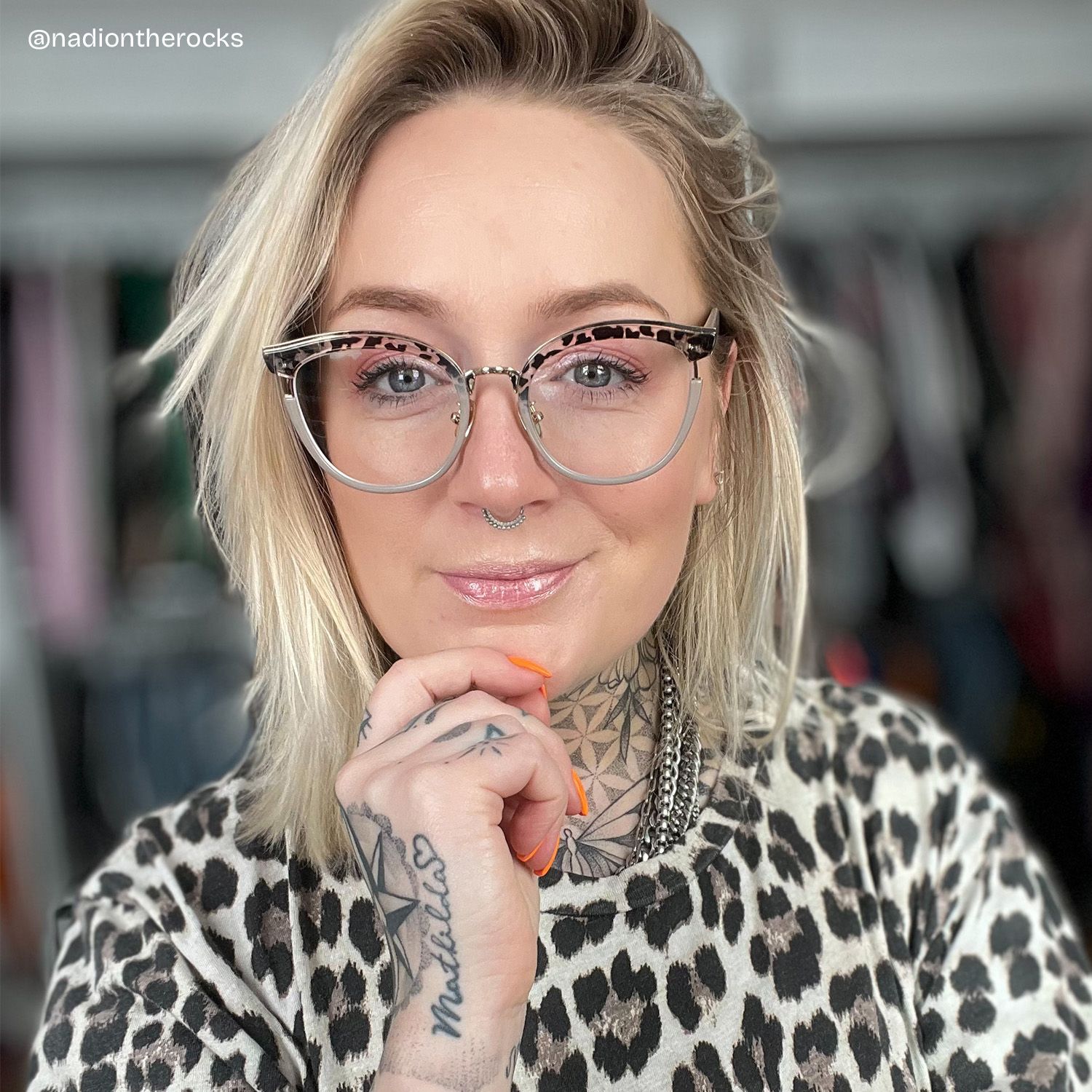 Laraine Beige Cateye Brille5
