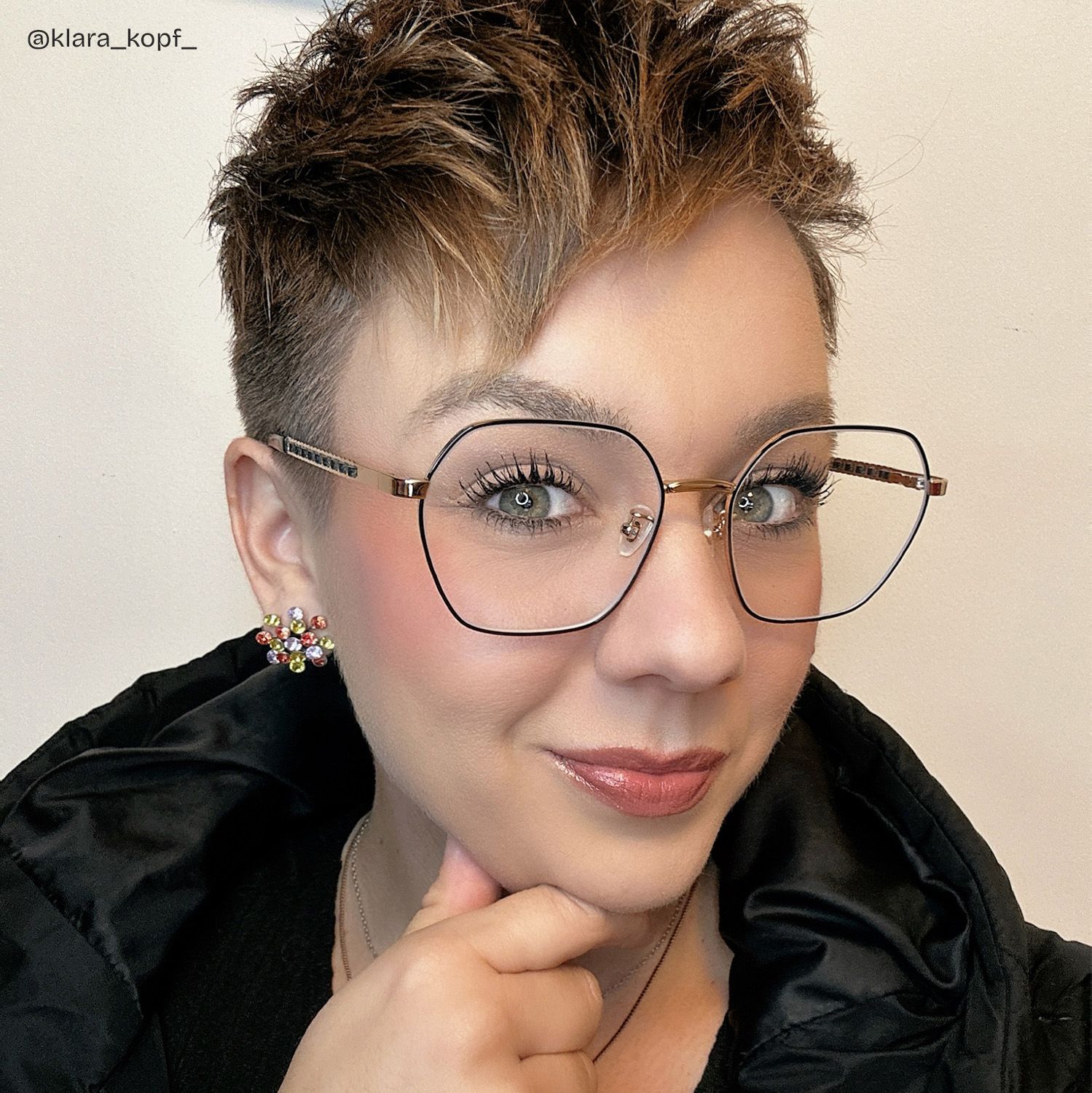 Dunbar Schwarz Geometrisch Titan Brille8