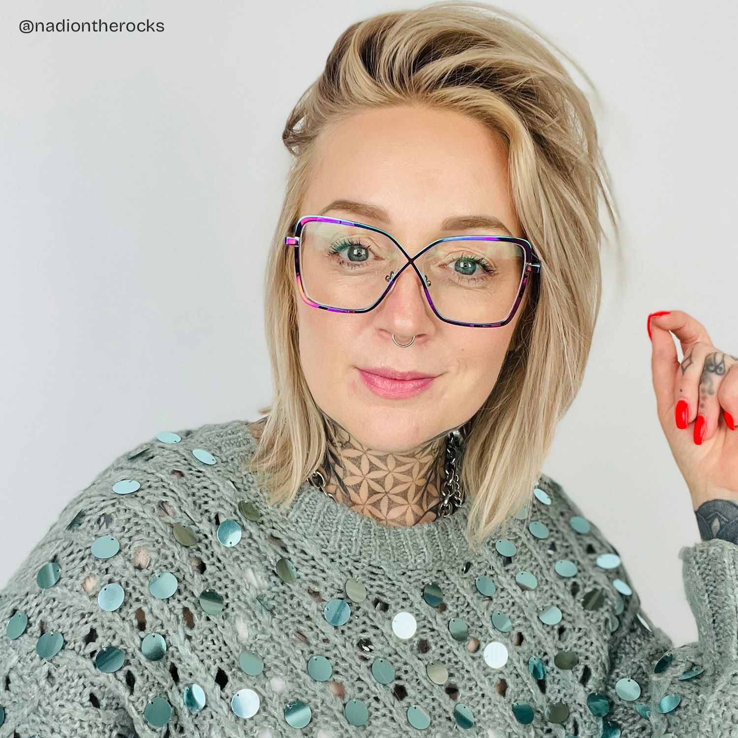 Racquel Bunt Quadratisch Metall Brille6