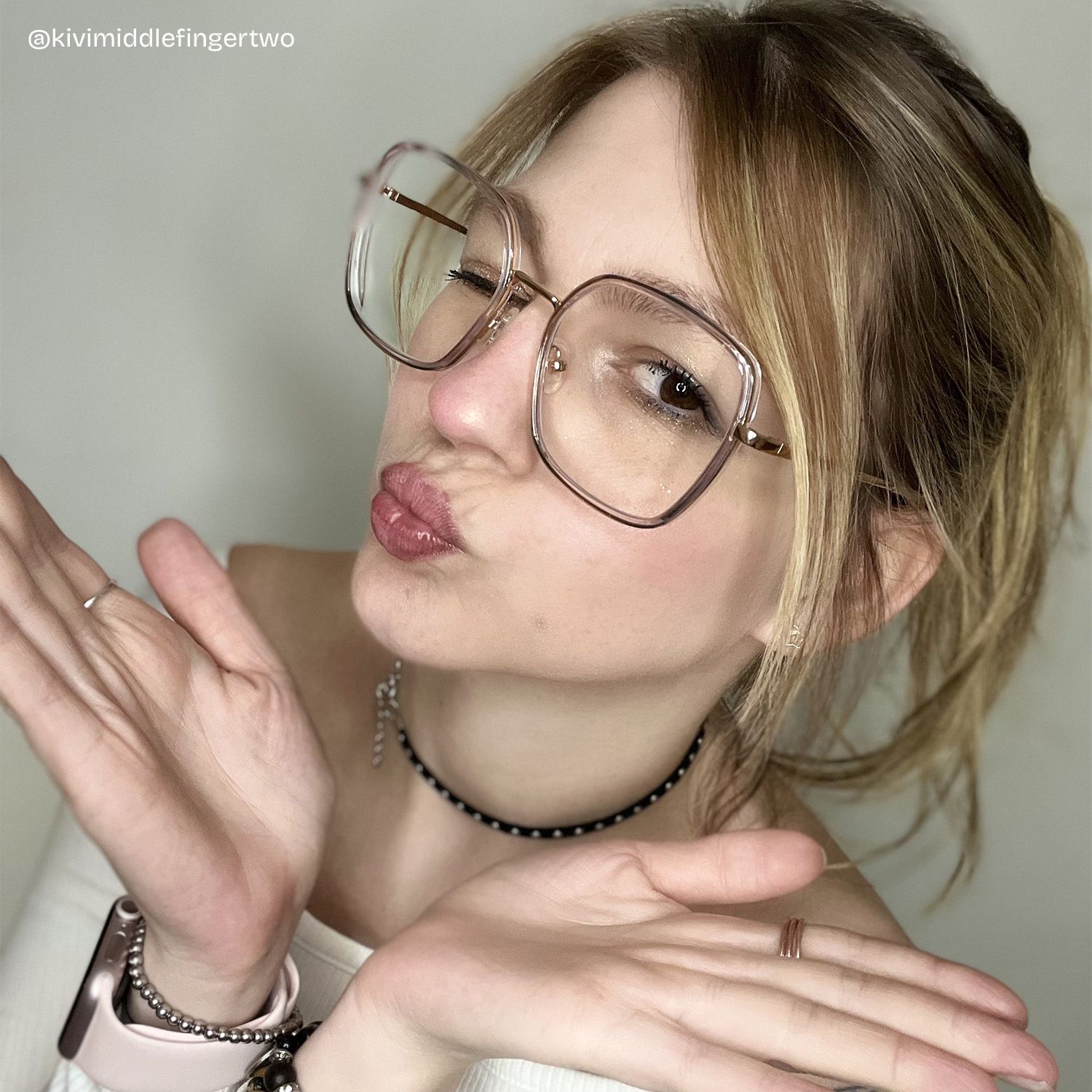 Kelby Rosa-Blau Quadratisch Brille9