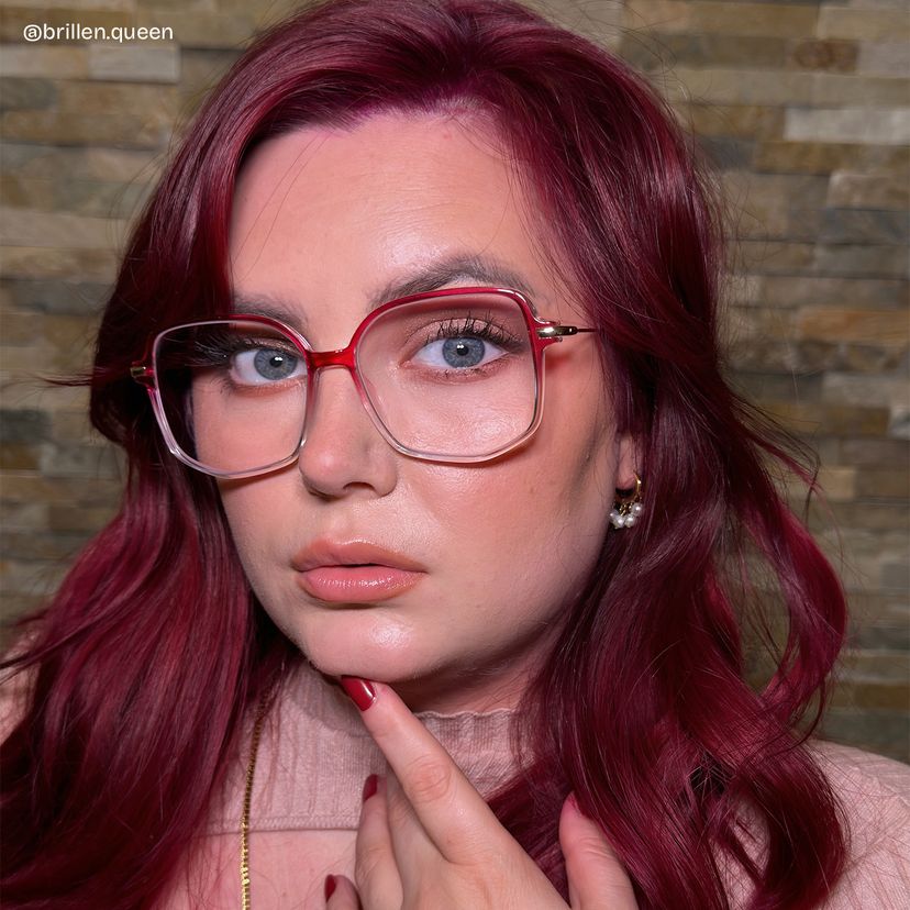 Payton Dunkelrosa Geometrisch Brille