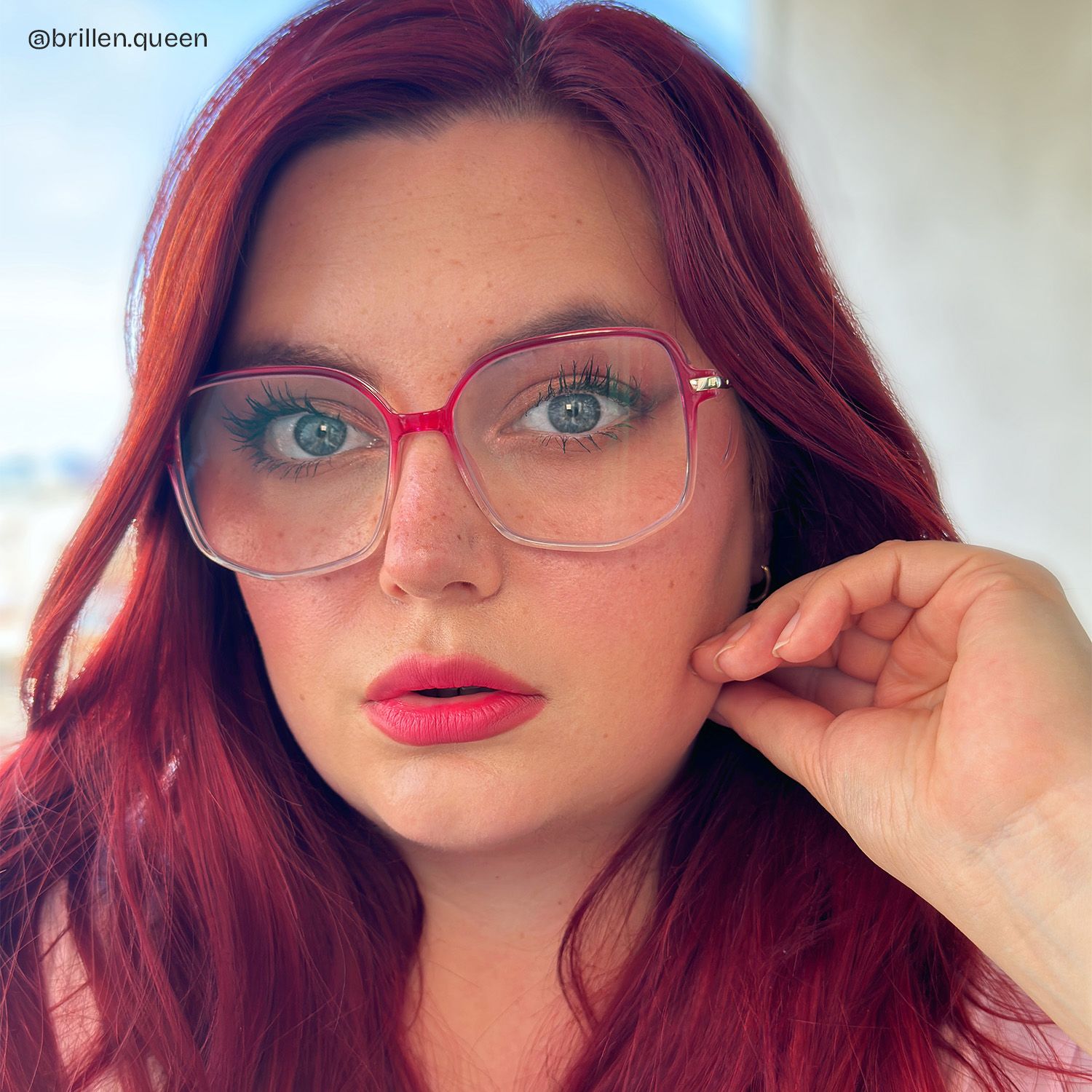 Payton Dunkelrosa Geometrisch Brille7
