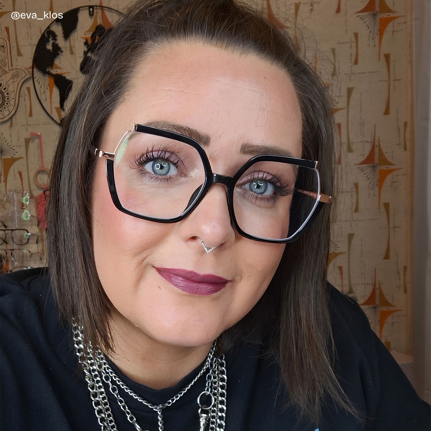 Yulisa Schwarz Quadratisch Brille8