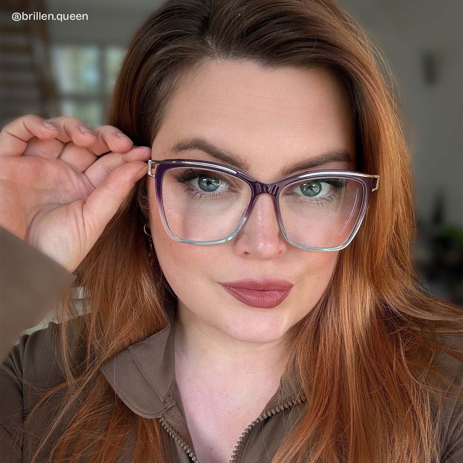 Matia Lila-Blau Quadratisch Brille5