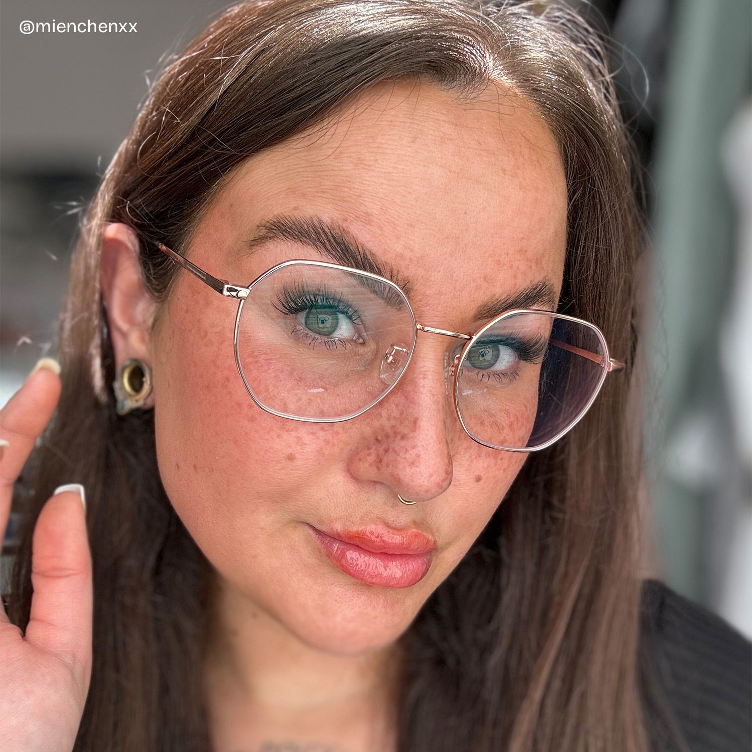 Lilly Rosa-Gold Geometrisch Brille8