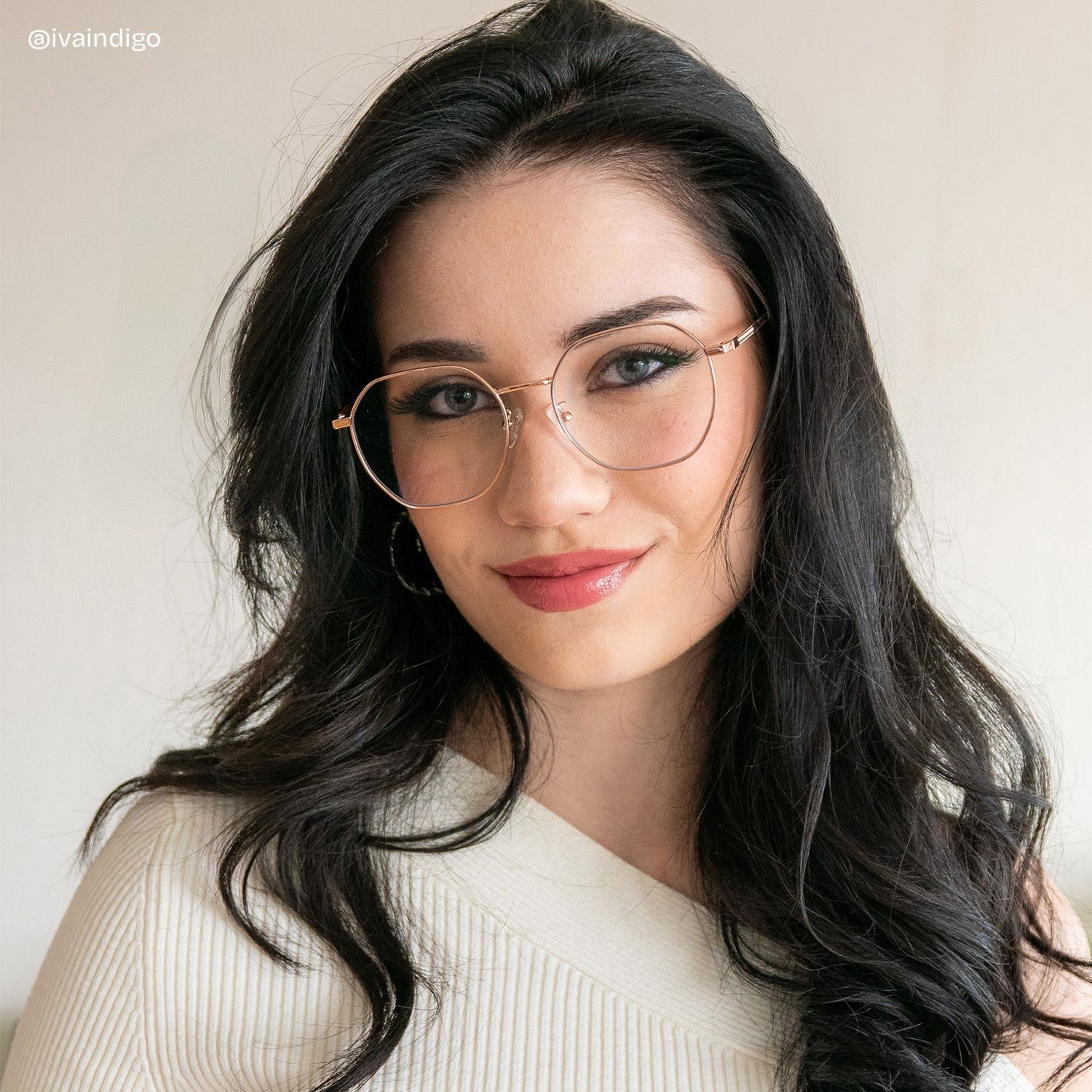 Lilly Rosa-Gold Geometrisch Brille7