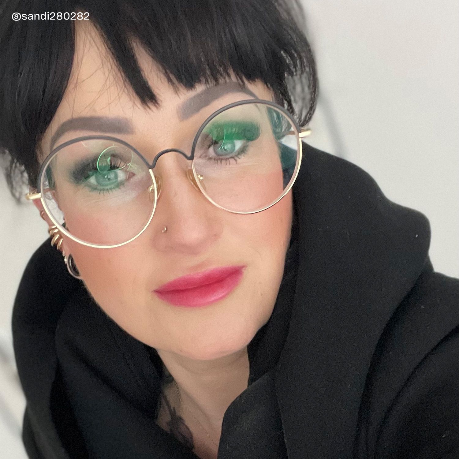 Beverly Schwarz-Gold Rund Brille9