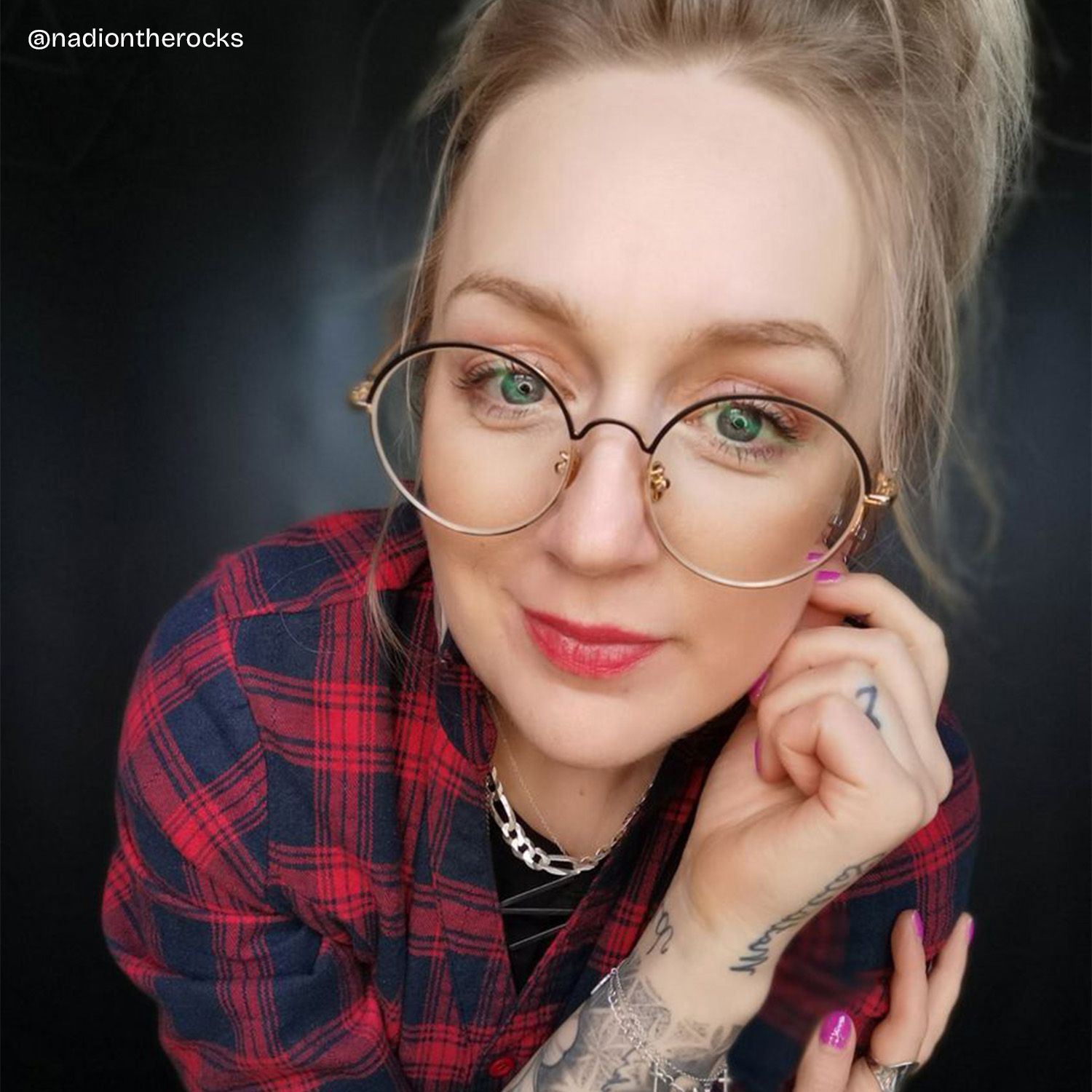 Beverly Schwarz-Gold Rund Brille8