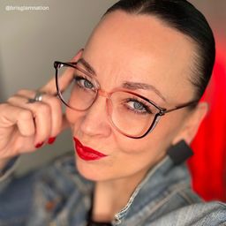 Cora Rot-Schwarz Quadratisch Brille6
