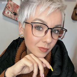 Mander Schwarz-Lila Quadratisch Brille5