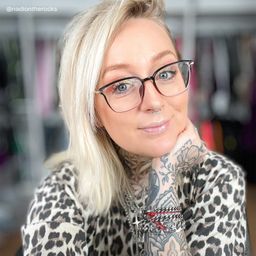 Mander Schwarz-Lila Quadratisch Brille7