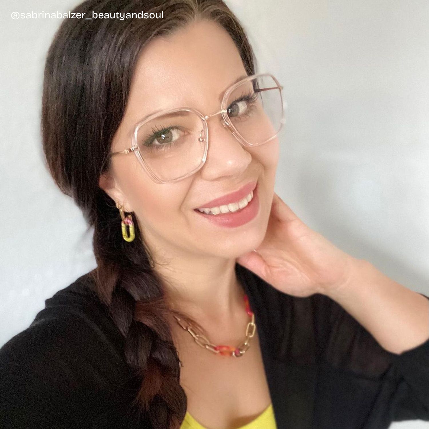 Natalee Gold Klar Quadratisch Brille6